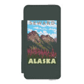 Vuurweed en bergen - Seward, Alaska Incipio iPhone Portemonnee Hoesje (Voorkant Agenda)
