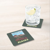 Vuurweed en bergen - Seward, Alaska Kartonnen Onderzetters (Insitu)