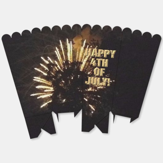 Vuurwerk 10 4 juli popcorn dozen bedankdoosjes (Ongevouwen)