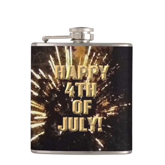 Vuurwerk 10 4th of Juli verpakte kolf Heupfles (Voorkant)