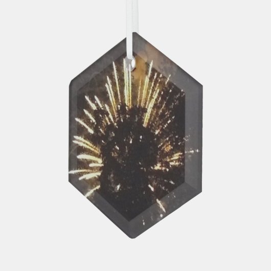 Vuurwerk 10 glas zeshoek ornament (Voorkant links)