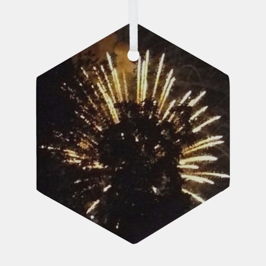 Vuurwerk 10 glas zeshoek ornament (Achterkant)