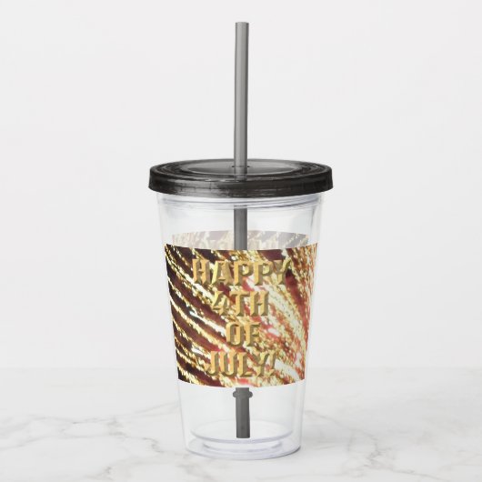 Vuurwerk 11 4 juli acryl tumbler acryl drinkbeker (Voorkant)