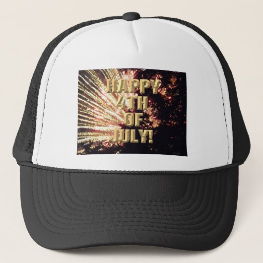 Vuurwerk 11 4th van juli trucker hoed trucker pet (Voorkant)