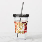 Vuurwerk 12 4 juli acryl tumbler acryl drinkbeker (Achterkant)