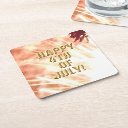 Vuurwerk 12 4 juli papieren onderzetters (Schuin)