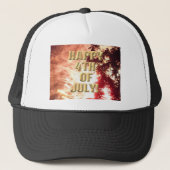 Vuurwerk 12 4th van juli trucker hoed pet (Voorkant)