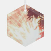 Vuurwerk 12 glas zeshoek kerstbal glas ornament (Voorkant)