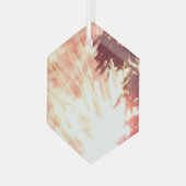 Vuurwerk 12 glas zeshoek kerstbal glas ornament (Voorkant links)