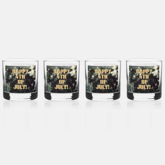 Vuurwerk 13 4 juli rotsen glazen set van 4 (Voorkant)