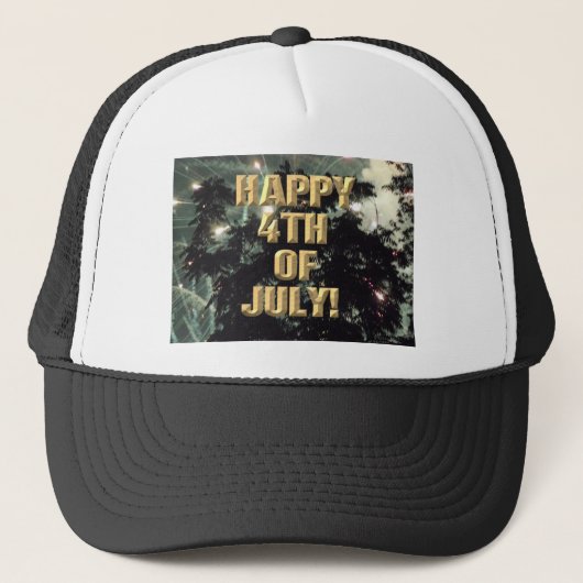 Vuurwerk 13 4th van juli trucker hoed pet (Voorkant)