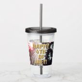 Vuurwerk 14 4 juli acryl tumbler acryl drinkbeker (Voorkant)