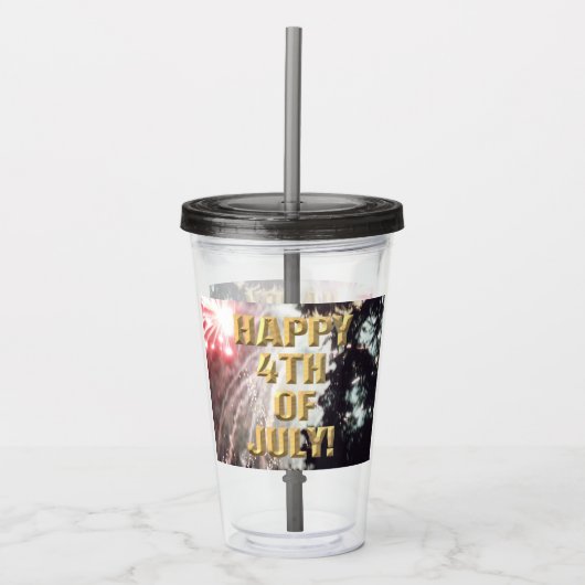Vuurwerk 14 4 juli acryl tumbler acryl drinkbeker (Voorkant)