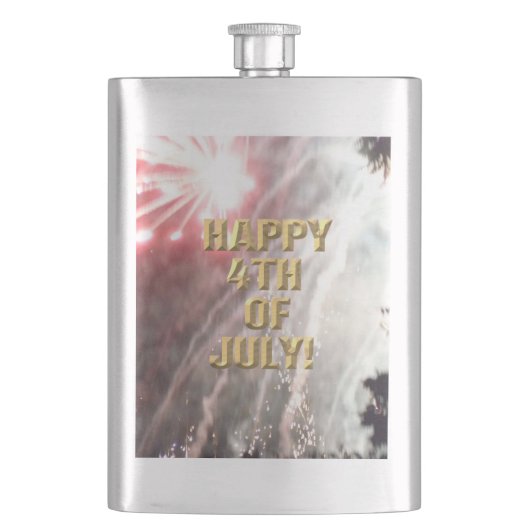 Vuurwerk 14 4 juli roestvrij stalen kolf flacon (Voorkant)