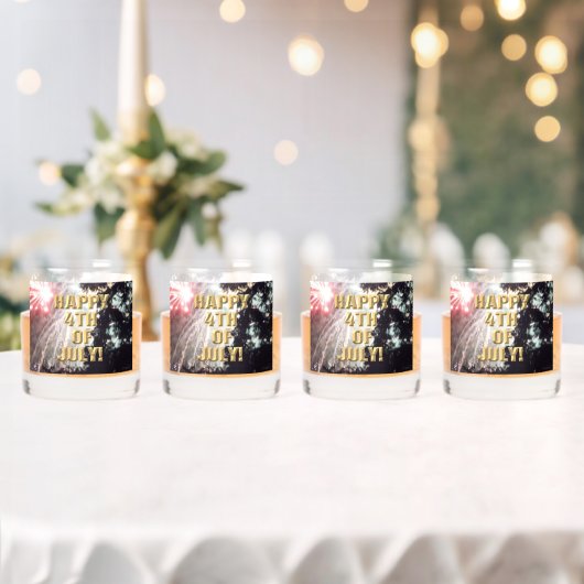 Vuurwerk 14 4 juli rotsen glazen set van 4 (Insitu (Huwelijk))