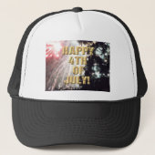 Vuurwerk 14 4th van juli trucker hoed trucker pet (Voorkant)