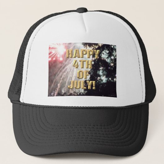Vuurwerk 14 4th van juli trucker hoed trucker pet (Voorkant)