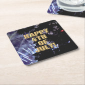 Vuurwerk 14 juli papieren onderzetters (Schuin)