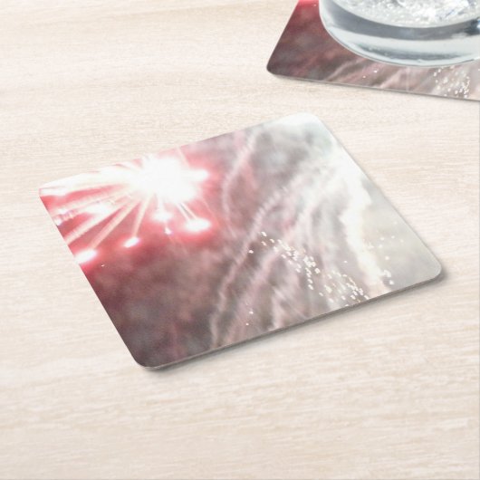 Vuurwerk 14 papieren onderzetters (Schuin)