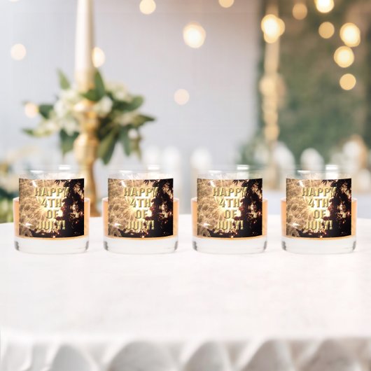 Vuurwerk 15 4 juli rotsen glazen set van 4 (Insitu (Huwelijk))