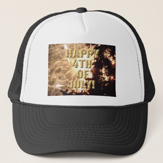 Vuurwerk 15 4th van juli trucker hoed trucker pet (Voorkant)