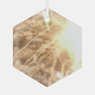 Vuurwerk 15 glazen zeshoekige kerstbal glas ornament