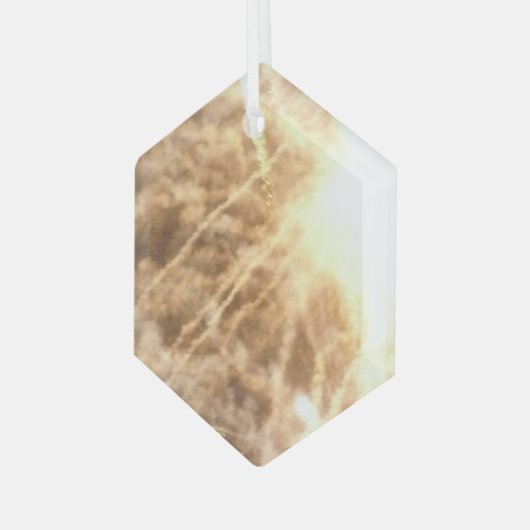 Vuurwerk 15 glazen zeshoekige kerstbal glas ornament (Voorkant links)