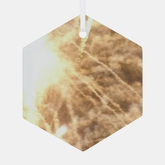 Vuurwerk 15 glazen zeshoekige kerstbal glas ornament (Achterkant)