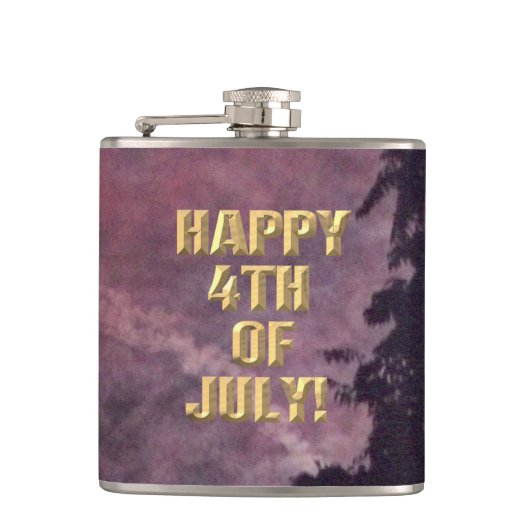 Vuurwerk 16 4th van juli gewikkeld kolf heupfles (Voorkant)