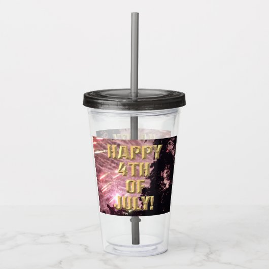 Vuurwerk 17 4 juli acryl tumbler acryl drinkbeker (Voorkant)