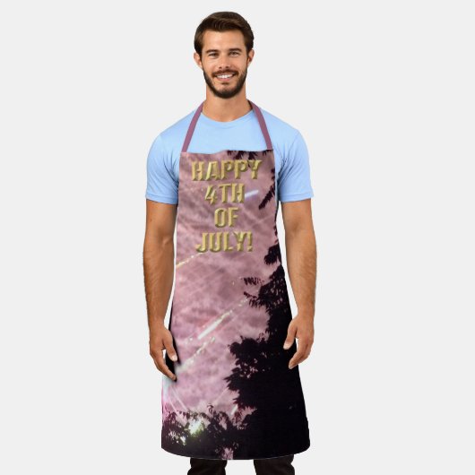Vuurwerk 17 4 juli chef schort (Gedragen)