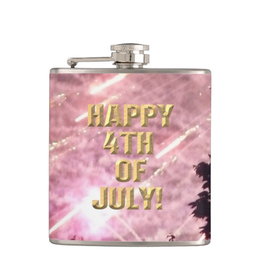 Vuurwerk 17 4th van juli gewikkeld kolf heupfles (Voorkant)