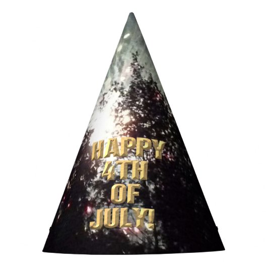 Vuurwerk 18 4 juli feest pet feesthoedjes (Voorkant)