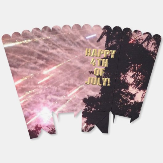 Vuurwerk 18 4 juli popcorn dozen bedankdoosjes (Ongevouwen)