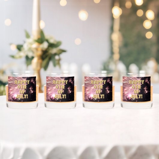 Vuurwerk 18 4 juli rotsen glazen set van 4 (Insitu (Huwelijk))