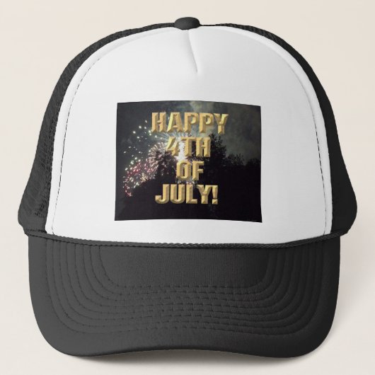 Vuurwerk 18 4th van juli trucker hoed trucker pet (Voorkant)