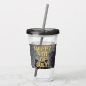 Vuurwerk 19 4 juli acryl tumbler acryl drinkbeker (Achterkant)