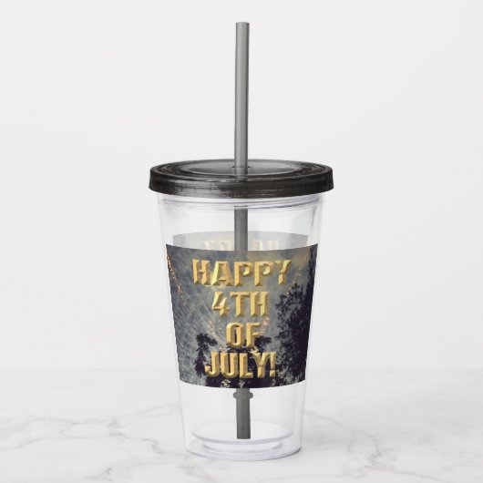 Vuurwerk 19 4 juli acryl tumbler acryl drinkbeker (Voorkant)