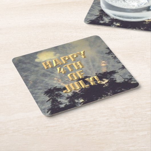 Vuurwerk 19 4 juli papieren onderzetters (Schuin)