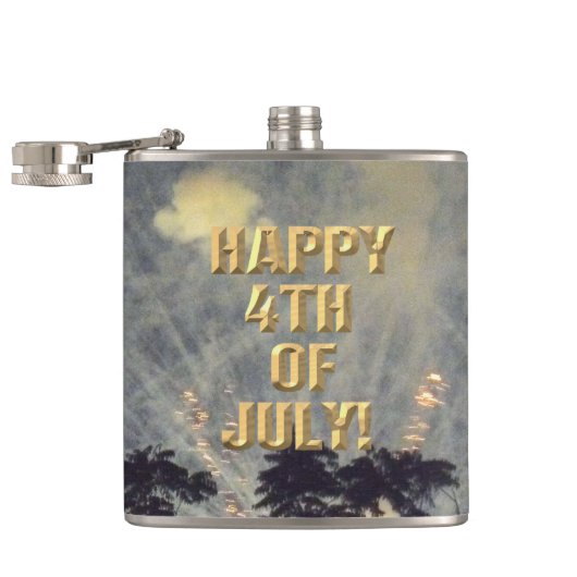 Vuurwerk 19 4th of Juli verpakte kolf Heupfles (Geopend)