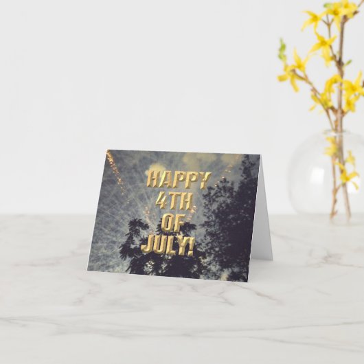 Vuurwerk 19 4th van juli kaart (Gele Bloem)