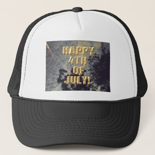 Vuurwerk 19 4th van juli trucker hoed pet (Voorkant)