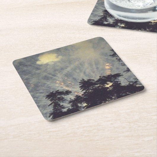 Vuurwerk 19 papieren onderzetters (Schuin)