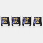 Vuurwerk 1 4 juli rotsen glazen set van 4 (Voorkant)