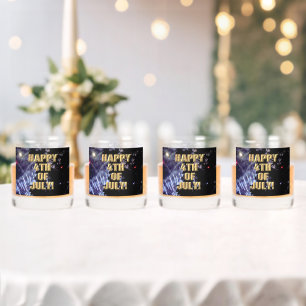 Vuurwerk 1 4 juli rotsen glazen set van 4