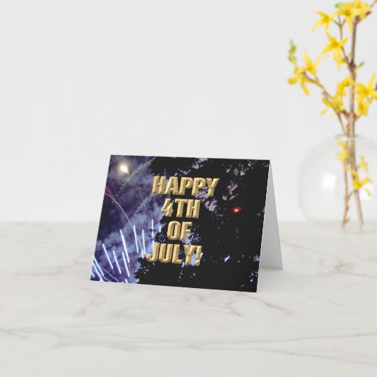 Vuurwerk 1 4 van juli kaart (Gele Bloem)