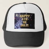Vuurwerk 1 4 van juli trucker hoed trucker pet (Voorkant)