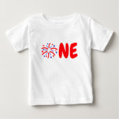 Vuurwerk 1e Verjaardag Baby T-shirt (Voorkant)