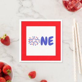 Vuurwerk 1e verjaardag servet