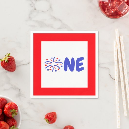 Vuurwerk 1e verjaardag servet (Insitu)